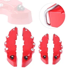 Universal Disc Brake Caliper Covers Kit Front Rear Accessories For 14"-17" Red