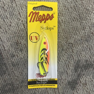 Mepps Syclops Spoons #1 (Hot Orange Chartreuse) 1/2oz 14g Spinner UV