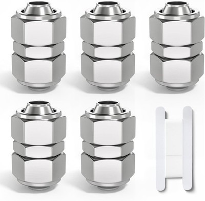 Bwintech 5 Stück 4mm gerade Push-to-Connect Kontermutter Rohr pneumatische