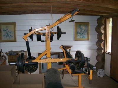 Power Tec Home Gym with weights and bar.