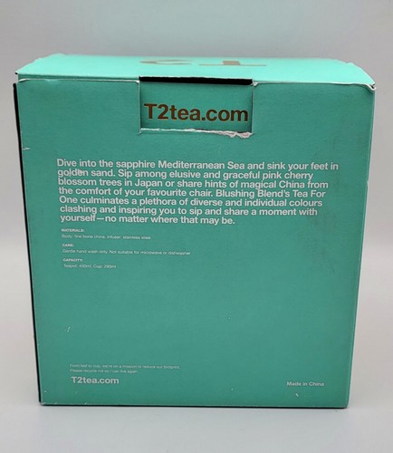 T2 Blushing Blends Teapot Teacup Saucer Infuser Set Tea For One Coral New - Picture 11 of 15