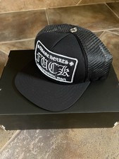 Black Trucker Hat w/ Graphic Patch, Cross, On...