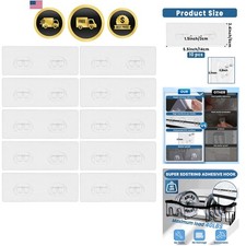 10 Pack Shower Caddy Adhesive Replacement, Shower Shelf Strong Adhesive Hooks...