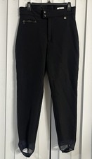 Nils Schoeller Women Sz 14 Reg Blk Ski Snow Pants Made in USA mesh stirrups P2