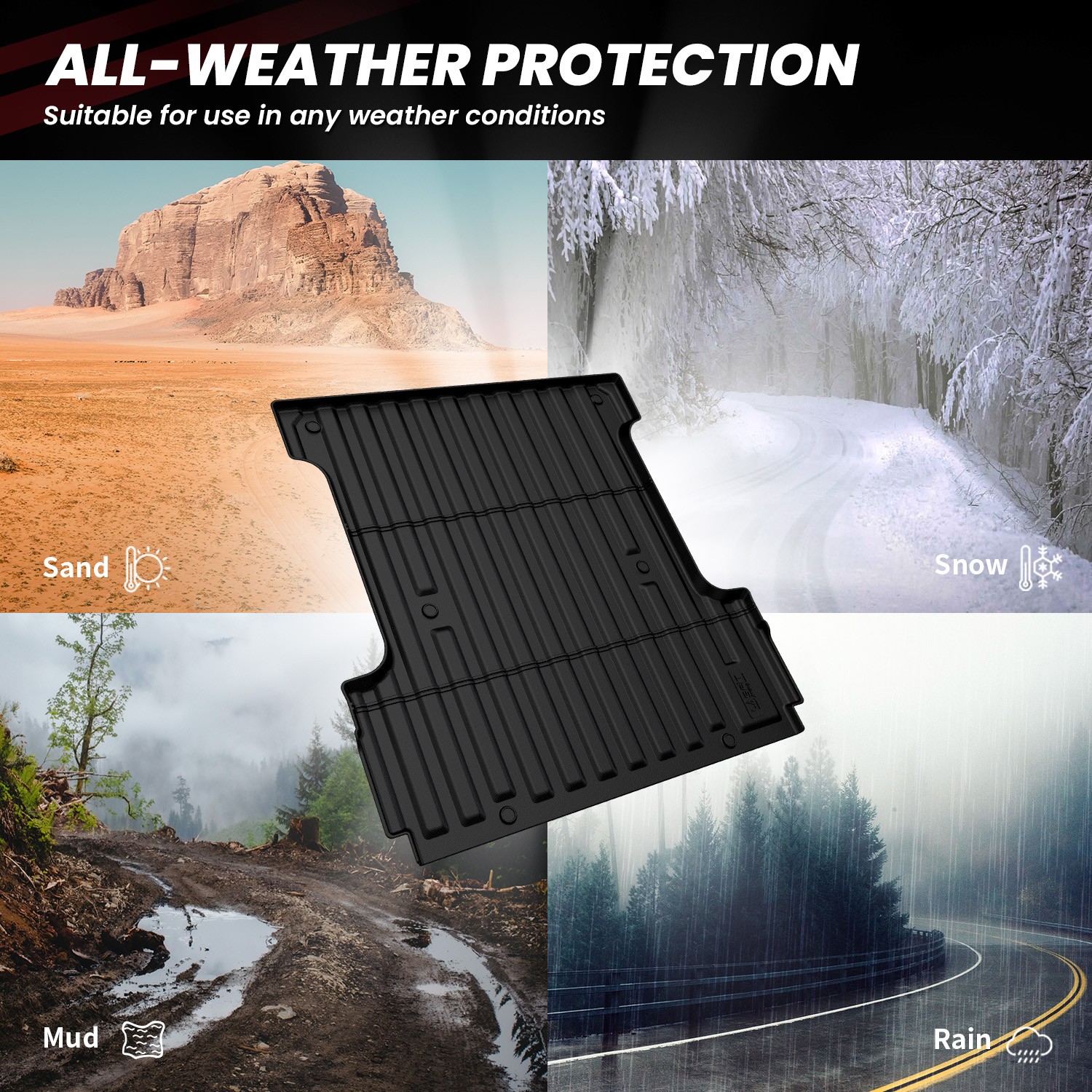 LASFIT 5.5 FT Truck Bed Mat for Ford F-150 2024-2026 Waterproof Truck Bed Liner