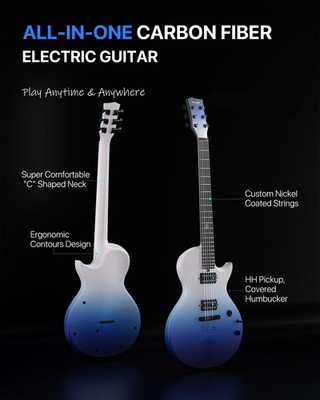 ENYA Nova GO Sonic Smart Electric Guitar, Beginner's Set, Carbon