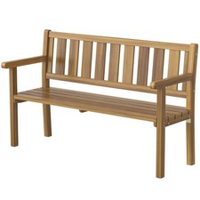 Outsunny Panchina da Giardino in Legno da 2 Posti a Doghe 150x57x93 cm, Teak