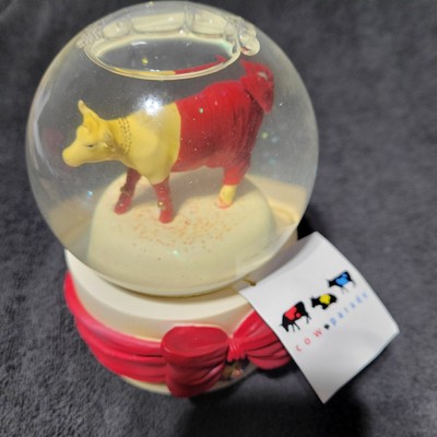 Cow Parade Wind Up Musical Glitter Globe Plays ''Diamonds Are A Cows Best Friend''