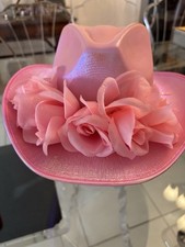 Cowboy Hat Pink Embellished Polyester Western Cowgirl Festive
