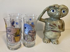 Vintage E.T. the Extra-Terrestrial Collectible Lot – 1982 Glasses Set + Ceramic