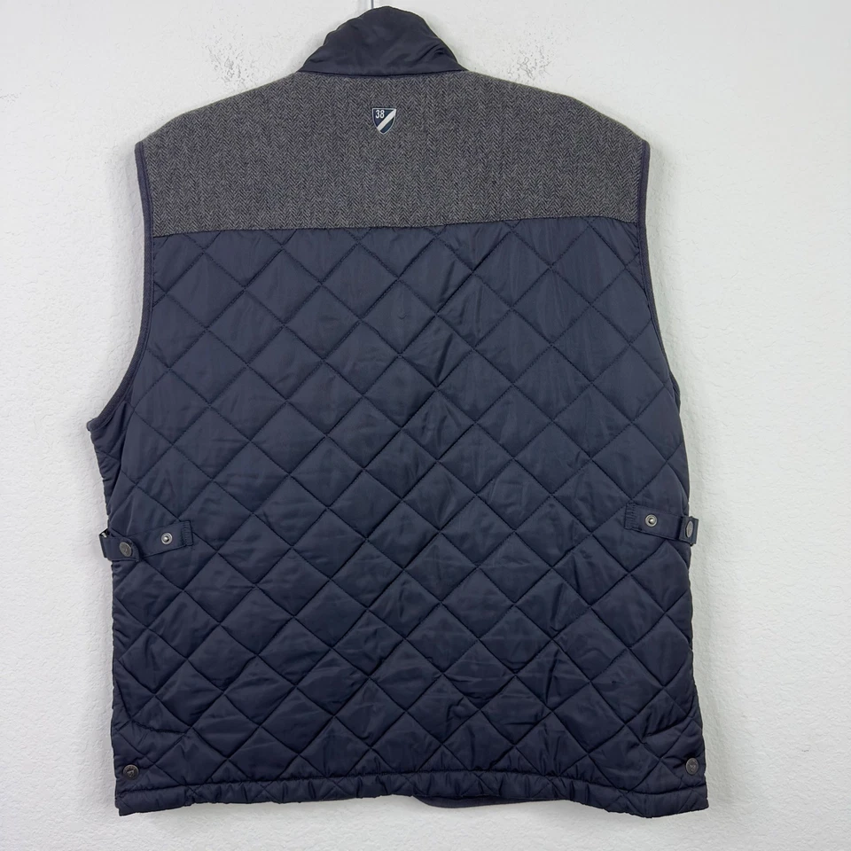 Chaleco Cremieux Para Hombres XL Azul Gris Lana Acolchado Exterior Gorpcore Cabina Caza Foto 2 de 4