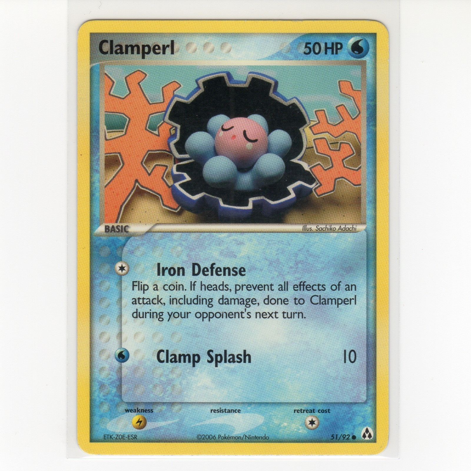 Pokémon TCG Clamperl 51/92 EX Legend Maker Regular Common Card EN-LP 2006