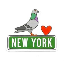 New York Pigeon Sticker Vinyl Decal NYC Street Sign Die Cut Love Heart Scrapbook