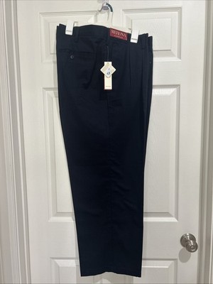 NWT Merona Pants Men Navy Size 46 X 30 Slacks Pleats  Ultimate Khaki  Nanotex