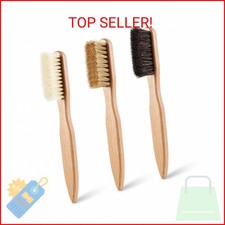 3 Pcs Wood Laundry Stain Brush Stain Remover Brushes with Boar Bristle Small Sta