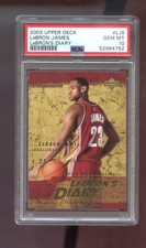 2003-04 Upper Deck #LJ9 Lebron James Diary ROOKIE RC PSA 10 Graded Card Lebron's. rookie card picture