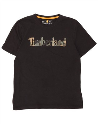 TIMBERLAND Herren Regular Fit Grafik T-Shirt Oberteil Medium schwarz Baumwolle DR12