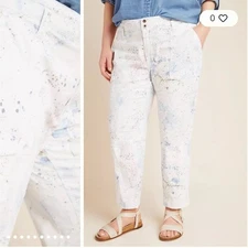 Anthropologie The Wanderer Watercolor Cargo Jeans Pants Size 30