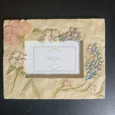 Cheri Blum Resin Stoneware Floral Photo Frame By Deco for 4x6 Photos