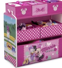 Minnie Mouse Wood Toddler Playroom Set Includes Table 2 Chairs  Toy Bin 4Pcs
