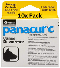 10x Panacur C Canine Dewormer Treatment 1-Gram Packets