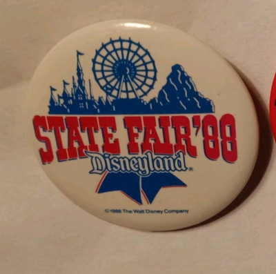 Disneyland - State Fair '88 - Button - 1988 Theme Park California Vintage