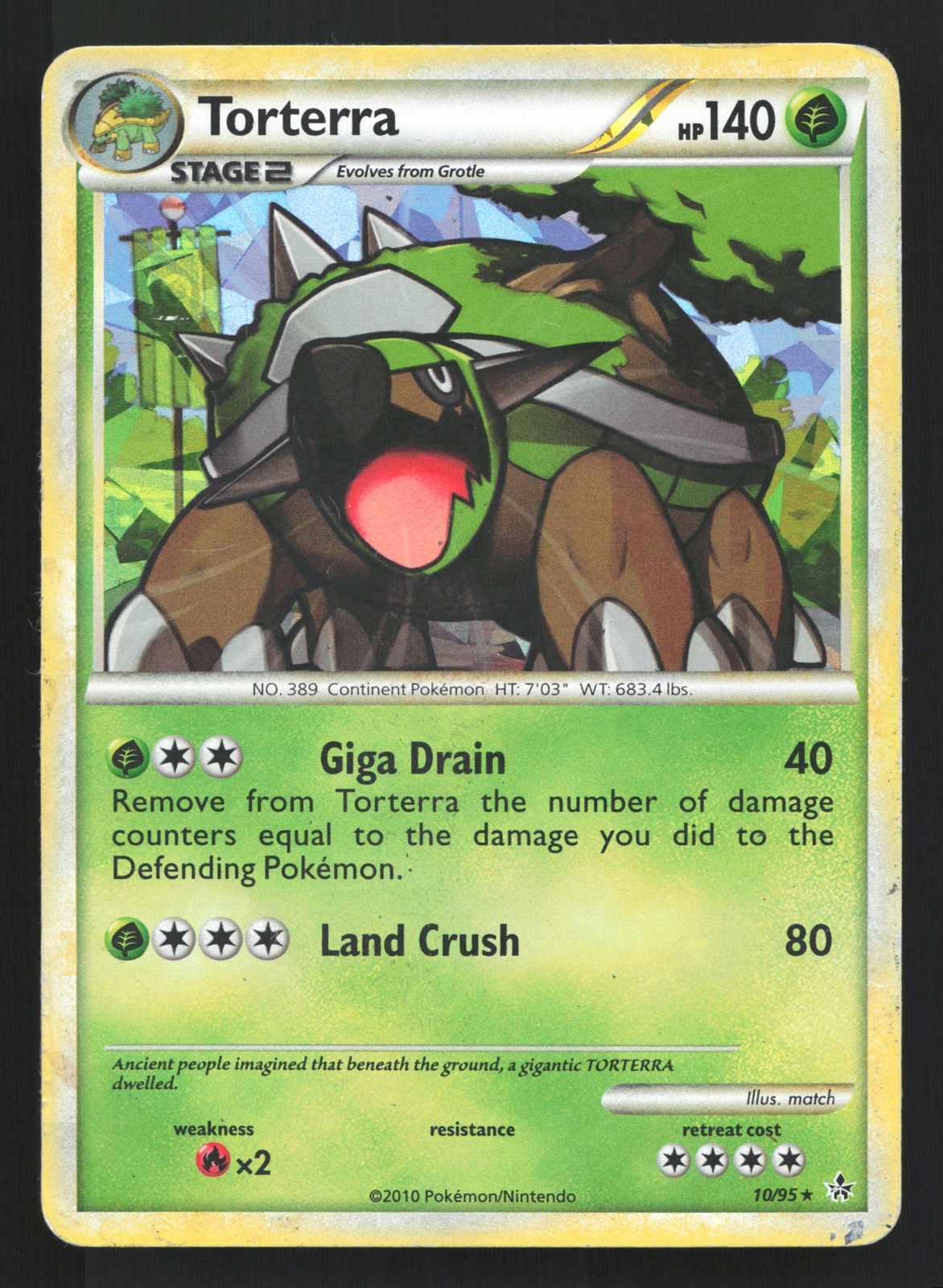 Torterra (Cracked Ice) 10/95 Unleashed Holo Rare Pokemon Card