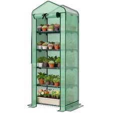 Garden Bed with Mini Greenhouse Green