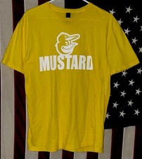 Baltimore Orioles SGA T-Shirt Large Mustard Hot Dog Race Giveaway MLB Yellow