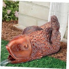 Real Koi Gutter Downspout Extender Statue, Garden Ornament, Fish Decorative Red