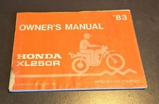 1983 Honda XL250R Owners Manual