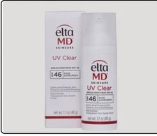 Elta MD UV Clear Broad Spectrum SPF 46 1.7oz/48g NEW IN BOX   Exp - 03 /2027