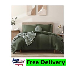 Stylish  Easy-Care 7-Piece Comforter Set in Olive Green - Cozy Luxurious Feel