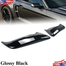2X Glossy Black Rear Fender Panel Side Body Flare Scoops For Ford Mustang 15-23