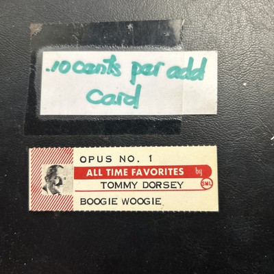 1 JUKEBOX TITLE STRIP Tommy Dorsey Opis No  1 / Boogie Woogie 45