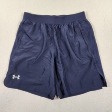 Under Armour UA launch 7" Men's Fitted Athletic Shorts Size Medium Navy NWT