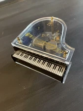 Vintage Sankyo Clear Lucite Grand Piano Music Box, Working “Close To You”