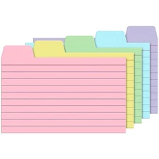 100 Pack Tabbed Index Cards 3x5 Lined Index Card Dividers with Tabs 3" x 5", ...