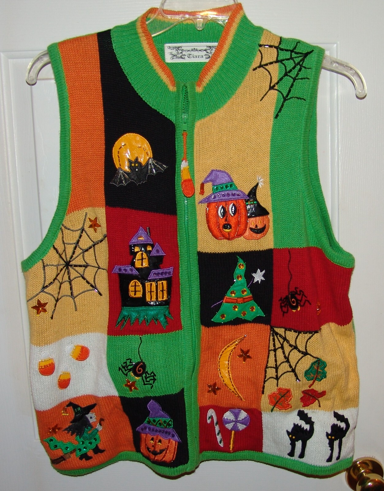 Tiara Knit Vest Halloween Womens XL Lights Up Battery… Gem