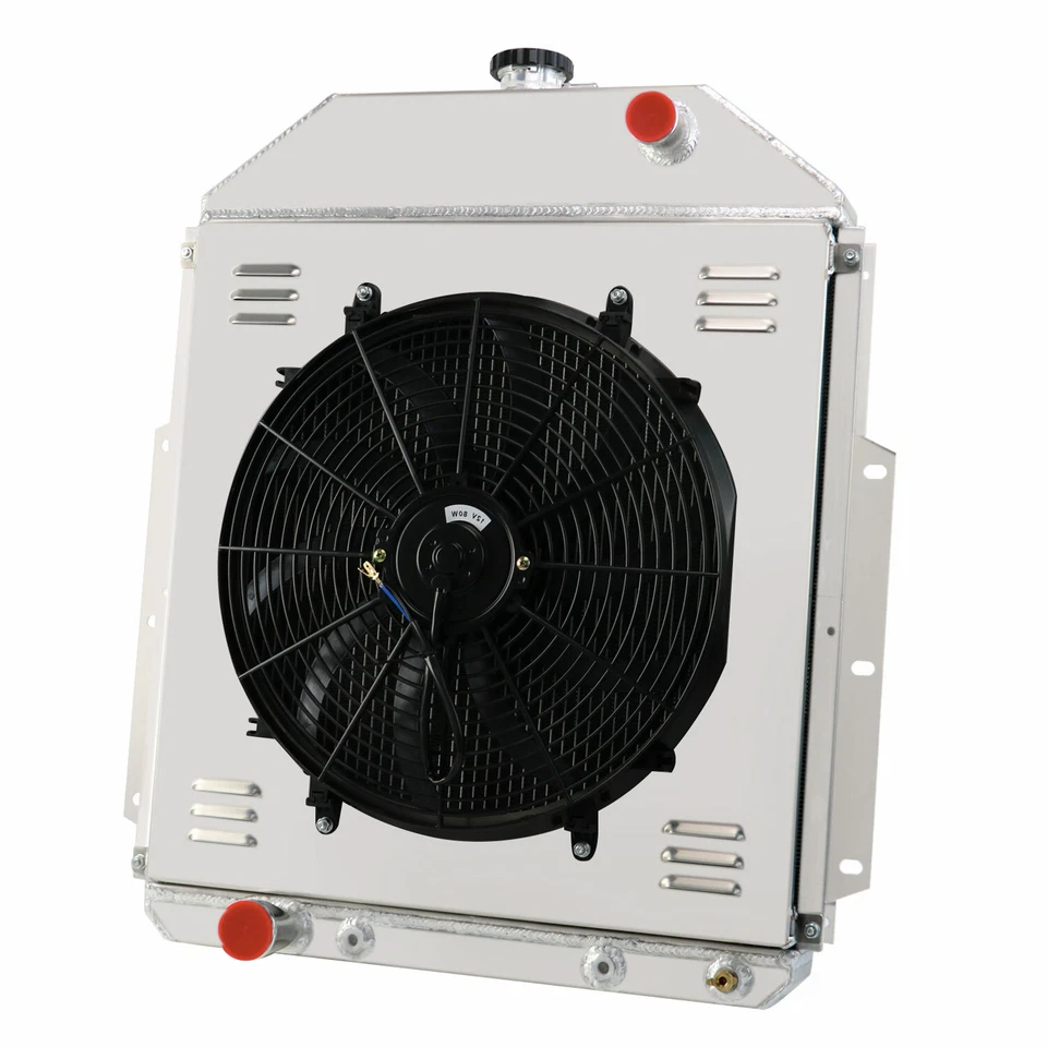 Ventilador de cubierta de radiador de 4 filas para camioneta Ford F1 F2 F3 1942-1952 1951 motor Ford V8 Foto 2 de 4