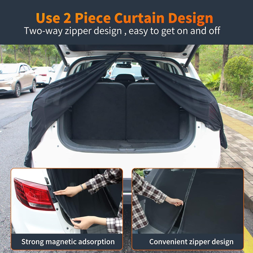 Car Tailgate Mesh Screen for SUV Van, Breathable Magnetic Car Tent for Tail Gate - Picture 3 of 12