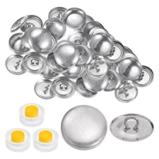 30 Sets Self Cover Button Kit 19mm Aluminum Button with Tools