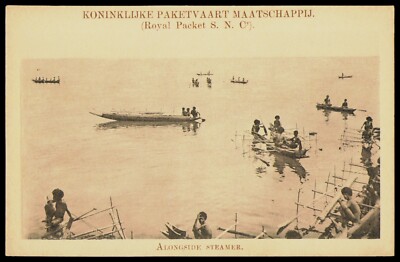 Neben Dampfer Koninklijke Paketvaart-Maatschappij Königliches Paket SNC Postkarte