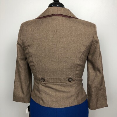 Blazer Vintage Nikki Mac Femme Taille 7 Marron NEUF Avec Étiquettes