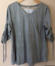 Christopher Banks Geometric Blouse Top T-Shirt Womens XL 3/4 Sleeve #p7-137