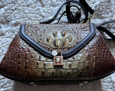 Women's Genuine Leather Crocodile Print Handbag Crossbody