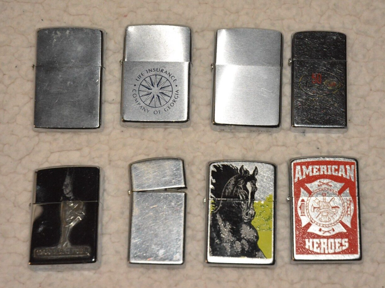 Lot of 8 zippo lighters eBay