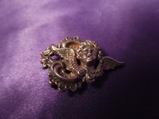 Vintage Art Nouveau Petite Cherub Sterling Silver Belt Buckle