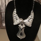 Estate find Genuine PEWTER & BLACK ONYX Necklace — photo 6