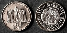 UZBEKISTAN 50 Som 2002 Commemorative Coin KM 16 UNCIRCULATED